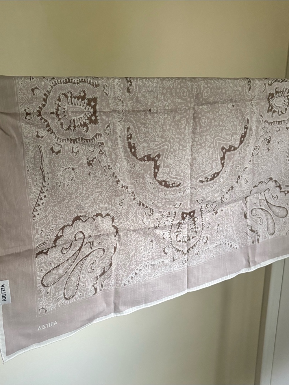 Aritzia Pale Purple Paisley Silk and Cotton Scarf